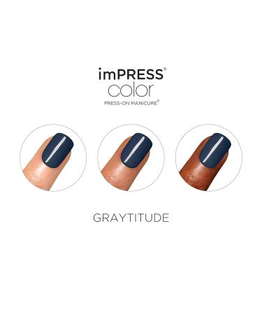 KISS ImPress Color Press-On Manicure Gel Nail Kit PureFit Technology 30 Pre-Glued Faux Nails in Graytitude Includes Prep Pad & Mini File Perfect for Effortless Nail Art - Buy Online on GoSupps.com