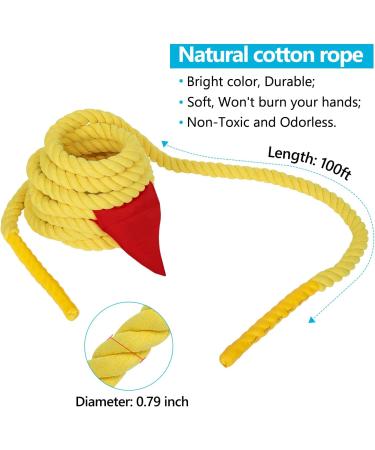 XBEN Tug of War Rope with Flag - 20FT Bright Yellow - Ideal for Team Building, Parties & Family Reunions - Buy Online on GoSupps.com