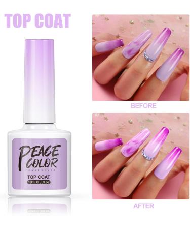 PEACECOLOR 10ml Gel Polish Gel No Wipe Top Coat Shine Finish and Long Lasting Soak Off UV Nail Lamp Gel A1 - Buy Online on GoSupps.com