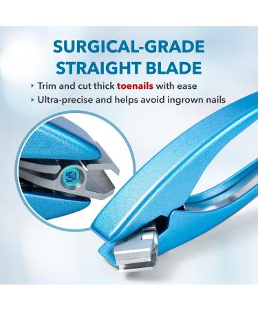Clipperpro 2.0 Heavy-Duty Thick Toenail Clippers - Ergonomic Handle for Seniors - Surgical Grade-Steel Blades - Blue Edition - Buy Online on GoSupps.com