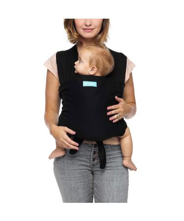 Moby Fit Baby Carrier Wrap | Support Carrier and Wrap in One for Mothers, Fathers, and Caregivers | Designed for Newborns, Infants, and Toddlers | Holder Can Carry Babies up to 33 lbs | Black