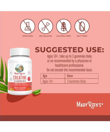 MaryRuth's Creatine Gummies | Creatine Monohydrate Gummies | 3g Creatine Per Serving | Creatine for Women & Men | Tangerine Citrus Flavor | Exercise | Workout | Sugar Free | Vegan | 90 Count - Buy Online on GoSupps.com