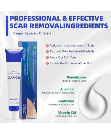 Scar Cream Silicone Gel for Old and New Scars - Advanced Formula for Keloids, Surgery, Acne - 1.5 OZ - Visible Results - All Skin Types - Buy Online on GoSupps.com