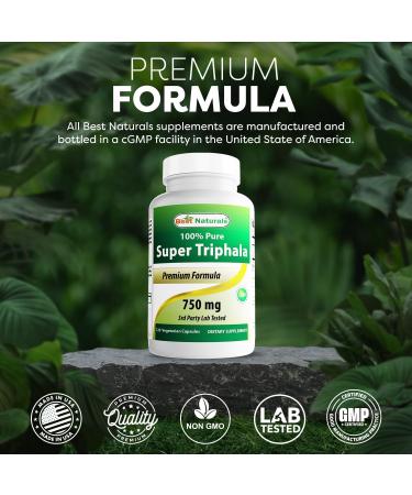 Best Naturals 100% Super Triphala 750mg 120 Vegetranian Capsules (Pack of 2) - Buy Online on GoSupps.com