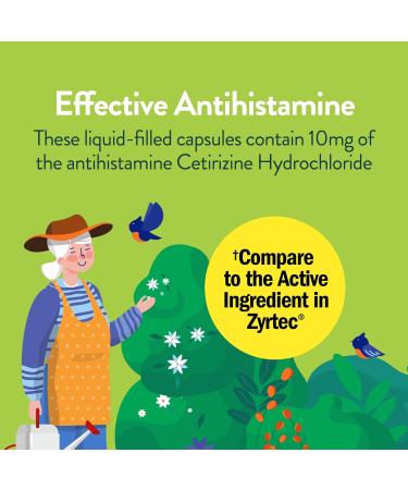 Antihistamine Allergy Relief Cetirizine HCL 10mg Softgel - 65 Count | Healthy Living - Buy Online on GoSupps.com