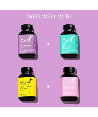 HUM Moody Bird: Women's Mood Supplement for Cramps, Cravings & Hormonal Balance - 60 Vegan Capsules - Buy Online on GoSupps.com