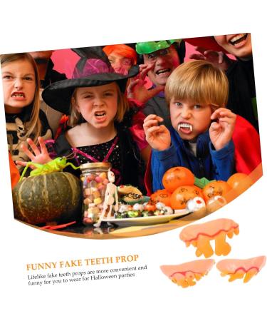 Beatifufu 10 Stk Halloween Vampire Teeth | Creepy Cosplay & Costume Accessories - High-Quality PVC False Teeth for Spooky Looks - Buy Online on GoSupps.com