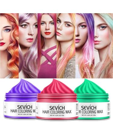 Color Hair Wax - Sevich Hair Style Dye Mud Natural Hair Color Instantly Washable Natural Ingredients Temporary 100g/3.57Oz - Buy Online on GoSupps.com