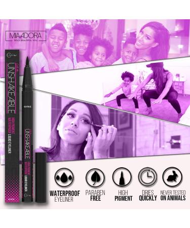 Cruelty Free Waterproof Liquid Eyeliner Pen | Non-Toxic Formula | All Day Wear | High Pigment | Winged & Cat Eye | Smudge & Tear Proof | No Stamp or Pencil Sharpener Needed - Buy Online on GoSupps.com