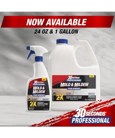 30 SECONDS Pro Mold & Mildew Stain Remover - Scrub Free Instant Bright Results 128 fl. oz. Ready-to-Use Refill - Best for Home & Garden Cleaning - Buy Online on GoSupps.com