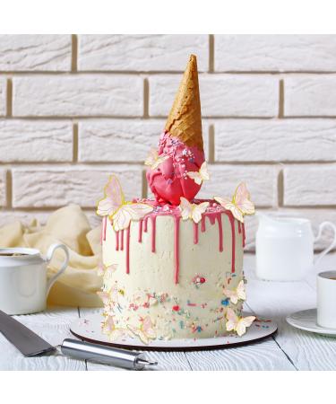 30 Pcs Butterfly Cake Decorations Butterfly Cake Topper Butterflies for Cakes Gold Butterfly Cake Toppers for Birthday Wedding Party Baby Shower Decor (Pink) - Buy Online on GoSupps.com