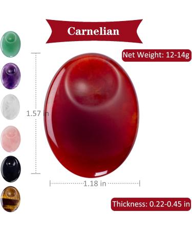 UU UNIHOM Carnelian Thumb Worry Stone Natural Chakra Polished Oval Pocket Palm Stone for Anxiety Stress Relief Therapy Carnelian Agate - Buy Online on GoSupps.com