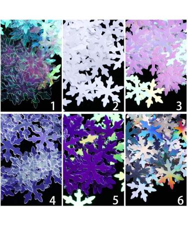 Nail Glitter Sequins - 6 Boxes Snowflake Christmas Nail Art | Holographic Glitter for DIY Decorations - Buy Online on GoSupps.com