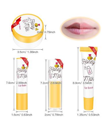 LSxia Honey Milk Lip Care Kit - 4 Piece Set for Moisturizing & Nourishing Dry Lips | Overnight Lip Exfoliator, Repair, and Hydration | Holiday Gift Set - Buy Online on GoSupps.com