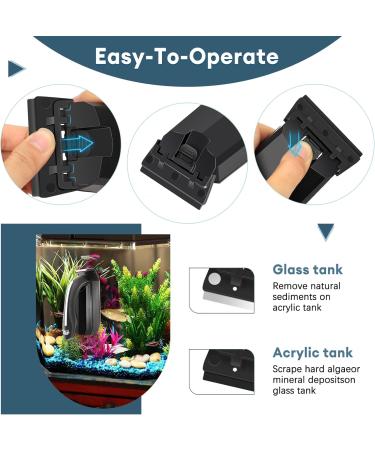 AQQA Aquarium Magnet Glass Cleaner Fish Tank Cleaner Brush Magnetic Algae Scrapers Cleaning Tools with 2 Detachable Scrapers Floating Freshwater Saltwater (L) - Buy Online on GoSupps.com