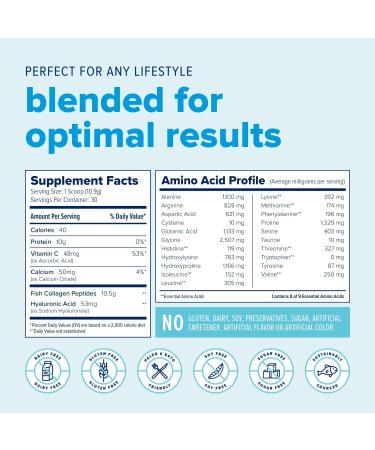 Just Bjorn Marine Collagen Peptides Powder for Women & Men - Skin Hair Nail and Joint Support - Hyaluronic Acid Vitamin C Amino Acids - Unflavored (30 Servings / 11.5 Ounce) 11.5 Ounce (Pack of 1) - Buy Online on GoSupps.com