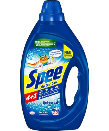 Buy Spee Active Gel Universal Detergent 4+1 88 Wash Loads Eco-Friendly Liquid with Purity & Freshness 990ml (4-Pack) for International Shipping - Buy Online on GoSupps.com