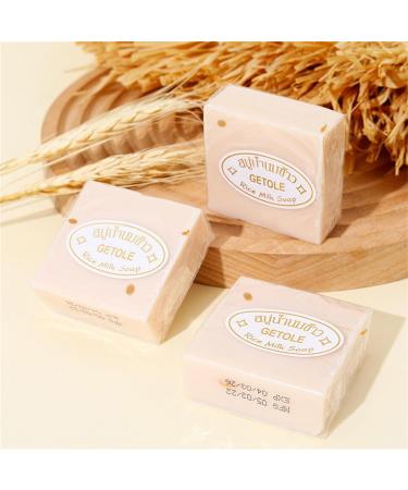 Jabon Aclarante de Arroz Jab n de Arroz Aclarante Jabon De Arroz Para Aclarar La Piel Thai Rice Soap Original Thai Handmade Soap Rice Milk Soap Thai rice milk soap (6pcs) - Buy Online on GoSupps.com