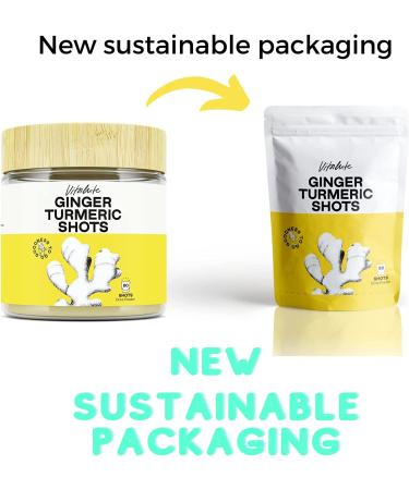 Ginger Shots with Turmeric - 80 Shots with Curcumin, Cayenne Pepper, and Vitamin C - Sugar-Free Ginger Powder Drink - Buy Online on GoSupps.com