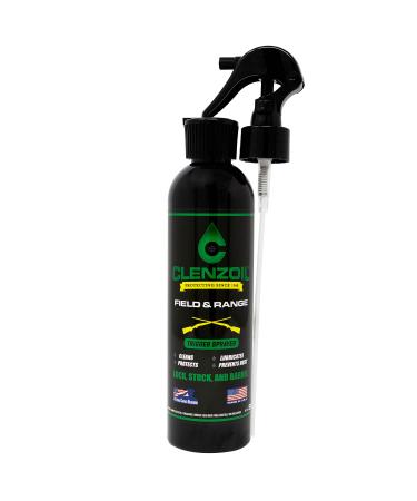 Clenzoil Field & Range Gun Oil Spray Lube | Cleaner Lubricant Protectant CLP | Multi-Purpose Gun Cleaner and 3 in 1 Oil Lubricant | 8oz. Bottle of CLP Gun Cleaner and Lubricant w/Trigger Sprayer