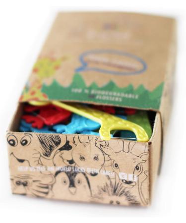 Kids Dental Floss Picks - Fluoride-Free Natural Strawberry Flavor Fun Animal Shapes Eco-Friendly & Biodegradable - Prevent Tooth Decay & Gum Disease - Buy Online on GoSupps.com