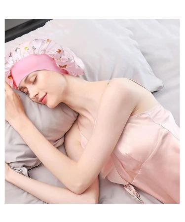 Buy Gugugo Pink Butterfly Silk Sleeping Hood - Adjustable Satin Bonnet for Women | Best Silk Sleep Cap for Comfort & Style - Buy Online on GoSupps.com