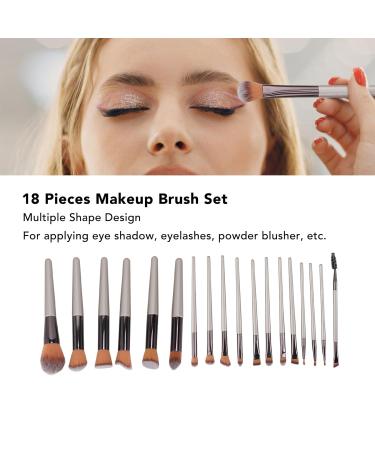 Premium 18-Piece Makeup Brush Set - Soft Powder Cosmetic Applicators for Eyeshadow Blush & Eyelashes | International Shipping Available - Buy Online on GoSupps.com