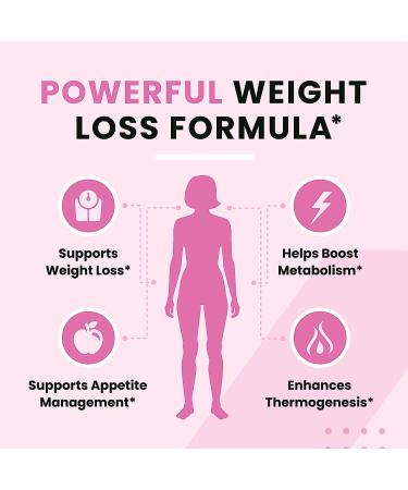 Women's Fat Burner & Weight Loss Supplement | Metabolism Booster & Appetite Suppressant for Belly Fat | Diet Pills with Keto goBHB Exogenous Ketones | 60 Capsules - Buy Online on GoSupps.com
