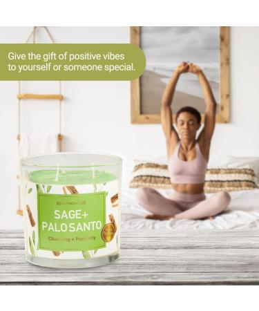 Sage & Palo Santo Energy Cleansing Candle - 14-oz. Glass Holder | 100% Natural Soy Wax & Essential Oils | Smudging, Aromatherapy, Meditation | Housewarming Gift - Buy Online on GoSupps.com