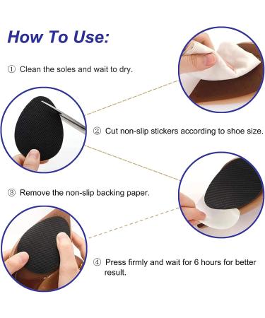 12PCS Black Non Slip Shoe Pads - Self Adhesive Silicone Grips for Heels - Anti Slip Shoe Sole Protectors - Buy Online on GoSupps.com