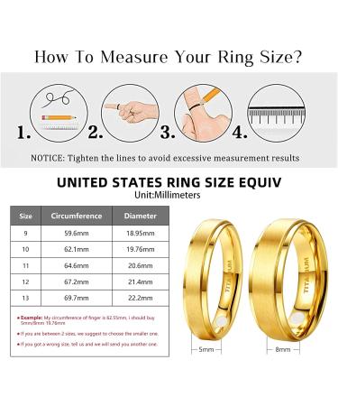 JEROOT Titanium Magnetic Rings- Gold 8mm Z 1/2, Sleek Design with 2 Strong Magnets (3500 Gauss) - Men Women Step Edge Magnetic Rings in Gift Box - Buy Online on GoSupps.com