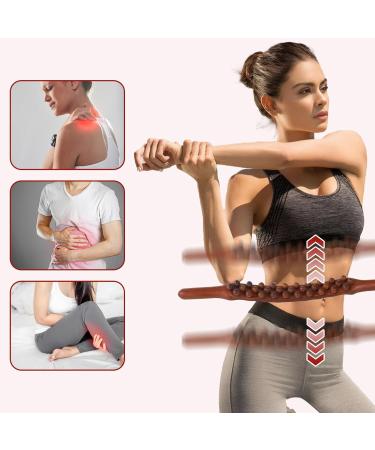 Holz Therapy Massage Tools - 31 Pearl Roller Stick & 23 Gua Sha Wood Scooter for Lymphatic Drainage Muscle Pain Relief & Body Shaping - International Shipping Available - Buy Online on GoSupps.com