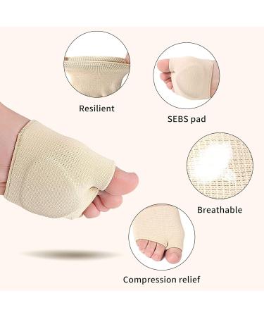 Buy 2 Pairs Metatarsal Pads for Men & Women - Gel Cushions for Foot Pain Relief - Forefoot Health Care Sleeves (Black & Beige) - International Shipping Available - Buy Online on GoSupps.com