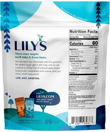Lily's Milk Chocolate Style No Added Sugar Baking Chips Bag 7 oz (Pack of 2) Bundle With Snack Scout Measuring Spoon - Buy Online on GoSupps.com