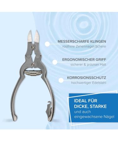 SMI 16 cm Nail Tongs & Double Translation Footnail Pliers - Stainless Steel Toenail Clippers for Ingrown Toenails with Case | International Shipping Available - Buy Online on GoSupps.com
