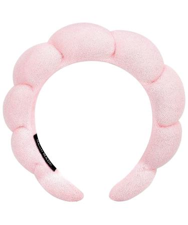 Spa Headband for Women Sponge Headbands Cloth Hairband for Women Girls Fashion Hair Hoop Hair Accessory Head Wraps for Spa Wash Face Makeup Yoga(Pink)