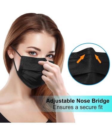 Black Disposable Face Masks - Pack of 100 | High-Quality Safety Masks - Buy Online on GoSupps.com