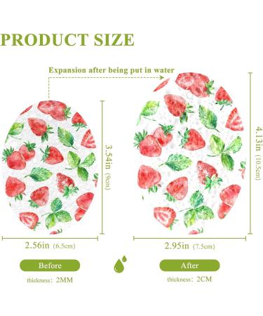 3-Pack Cleaning Kitchen Sponges Oval Watercolor Strawberry Kitchen Cellulose Dishwashing Wood Pulp Cotton - Buy Online on GoSupps.com