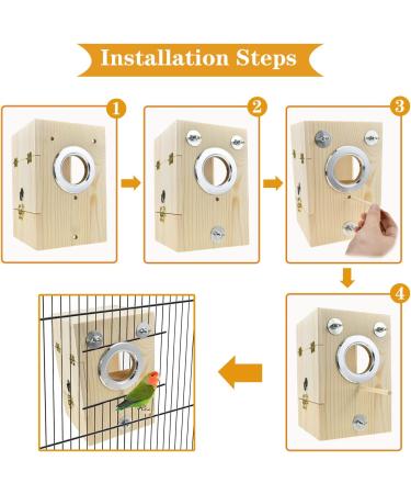 CooShou Parakeet Nest Box - Wooden Acrylic Transparent Breeding House for Lovebirds, Cockatiels, Budgies, Conures, Parrots - Buy Online on GoSupps.com