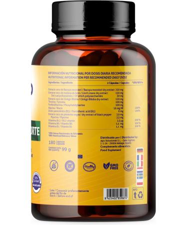 Buy Ginkgo Biloba Forte 180 Capsules - Boost Memory & Concentration with Bacopa Lion's Mane Niacin & B Vitamins | International Shipping - Buy Online on GoSupps.com