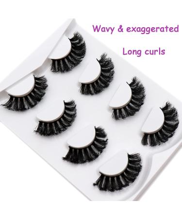 Losha Lashes Wavy and Fluffy False Eyelashes 4 Pairs | Waved Wispy Faux Mink Lashes for Dramatic Look | Thick Exaggerated Fake Eye Lashes - MS07-B Wavy Lashes-01 - Buy Online on GoSupps.com