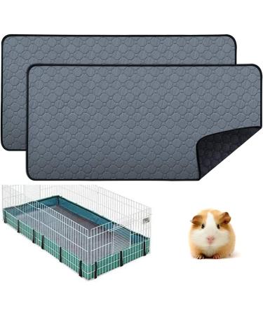 Guinea Pig Cage Liners - Washable Guinea Pig Pee Pads, Waterproof Reusable & Anti Slip Guinea Pig Bedding Fast and Super Absorbent Pee Pad for Small Animals Dog Cat Rabbit Hamster Rat 24" 47"(2 pack)