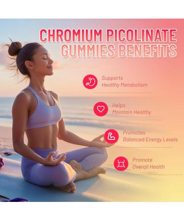 Chromium Picolinate Gummies 1000 mcg Vegan Gluten-Free Peach Flavor 60 Vegan Gummies - Buy Online on GoSupps.com