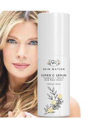 Skin Nation Vitamin C Serum - Penetrates Deeply to Stimulate Collagen Production Fade Dark Spots and Hydrate Dry Skin
