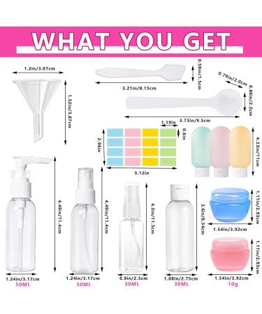 Maridergo 13 Pack Travel Bottles Set for Toiletries Empty Refillable Squeezable Bottles Containers with Spray Bottles Pots for Travel Toiletries Shampoo Shower gel Lotion Cream - Buy Online on GoSupps.com