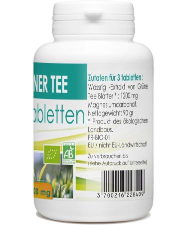 Organic Green Tea 400mg - 200 Tablets | Boost Energy & Metabolism | International Shipping Available - Buy Online on GoSupps.com