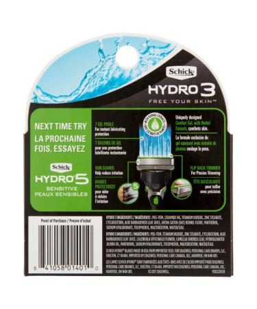 Buy Schick Hydro 3 Razor Blade Refills for Men - 4 Count (Pack of 2) | International Shipping Available - Buy Online on GoSupps.com