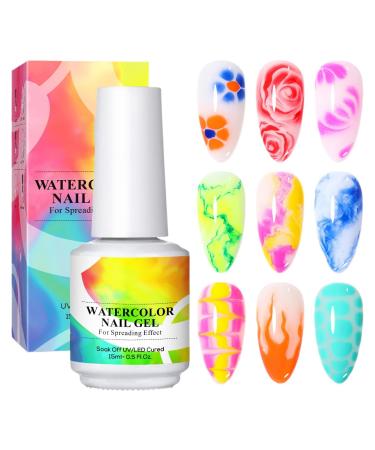 Hogvinnatil Clear Gel Nail Polish | 15ml Water-Based Blossom Top Coat for Girls Diffusion Effects Compact Lightweight UV Nail Polish for Travel Outdoors Home and Travel