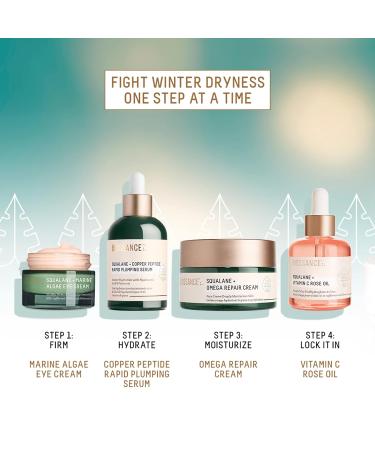 Biossance Miracle Moisture Set - Vitamin C Rose Oil Copper Peptide Serum Omega Repair Cream & Marine Algae Eye Cream | International Shipping Available - Buy Online on GoSupps.com