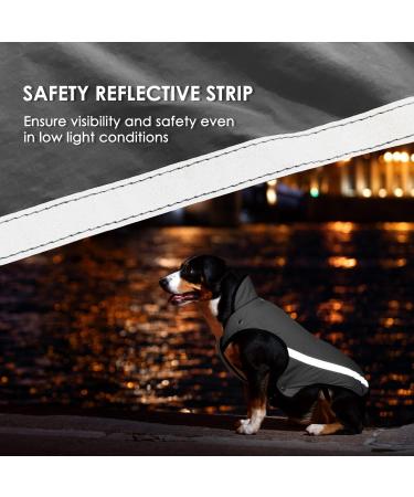 Slowton Dogs Winter Jacket | Adjustable Waterproof Dog Coat with Reflective Stripes | Warm Snowsuit for Pets (L Gray) - Buy Online on GoSupps.com